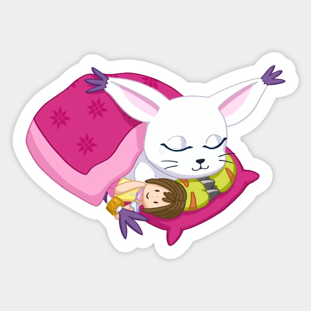 Gatomon a mimir Sticker by RsobreBlanco 